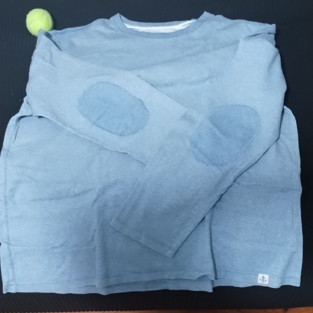 Blue Long Sleeve Shirt with Elbow Patches